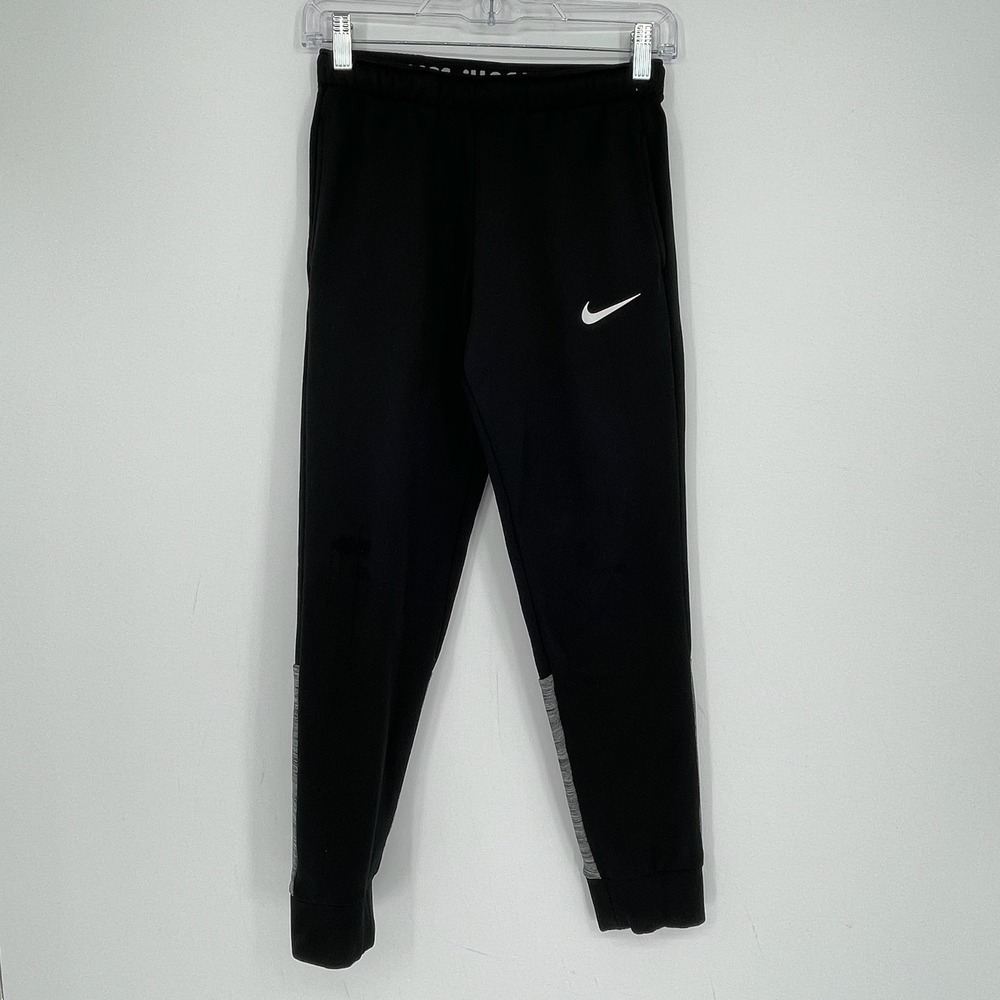 Nike Boy's Black Dri-FIT Colorblock Gym Training Jogger Sweatpants Size L Youth